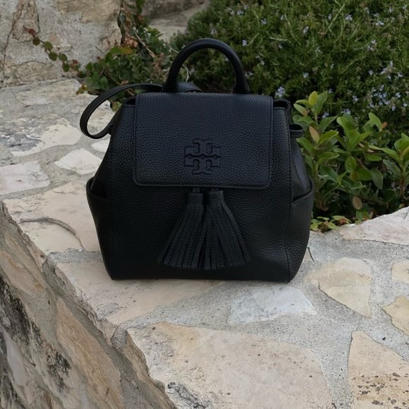 NWT Tory Burch Thea mini backpack black leather - Picture 7 of 7